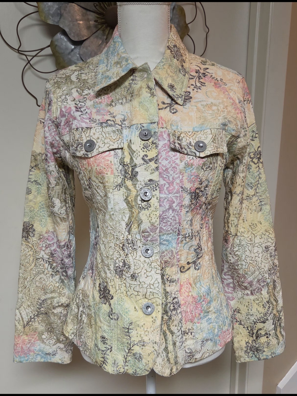 Pastel Multi-Print Denim Jacket